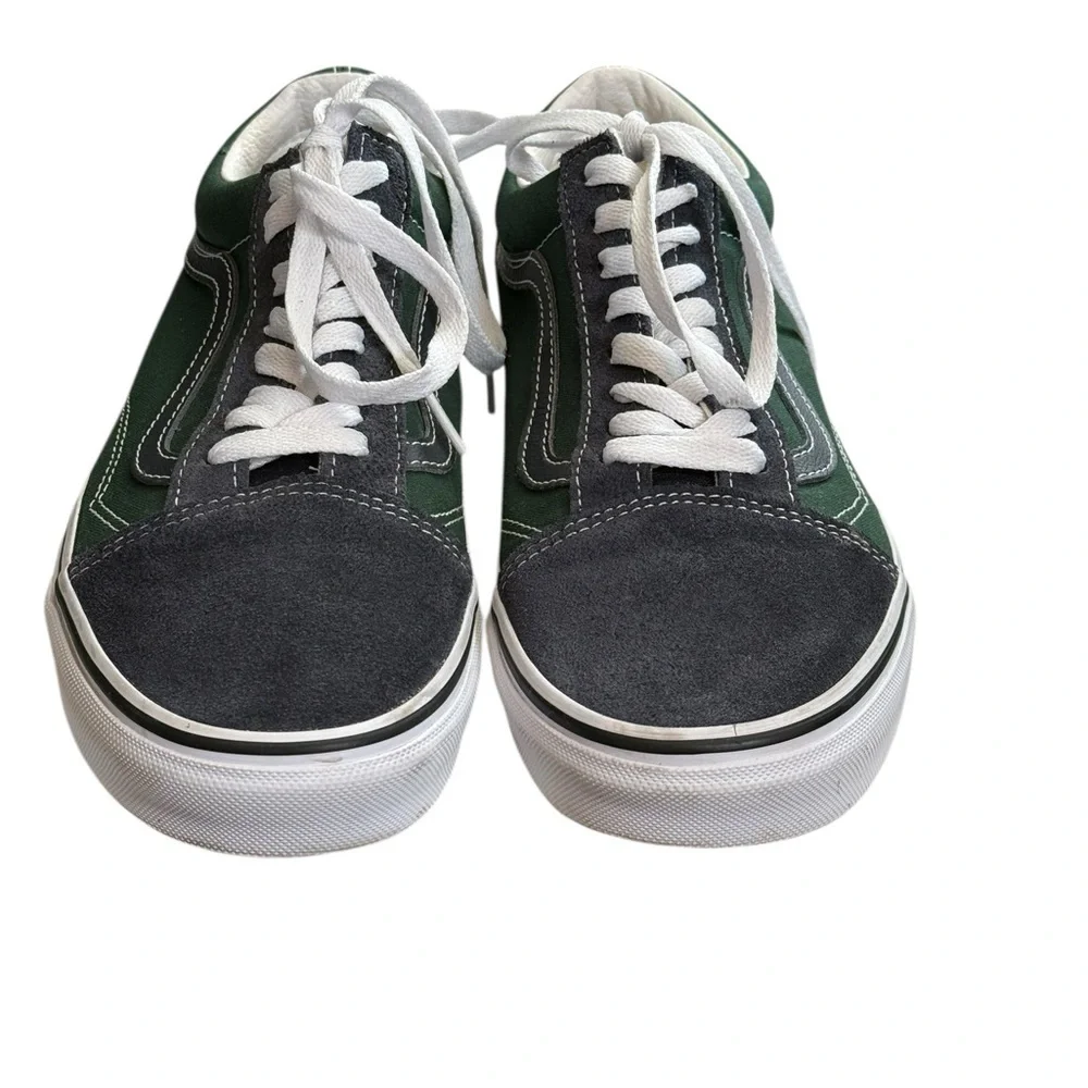 Vans Old Skool Green Gray Suede Canvas Sneakers US M9 W 10.5 - Picture 4 of 9